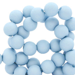 50 stuks acryl kralen mat blauw - 6mm