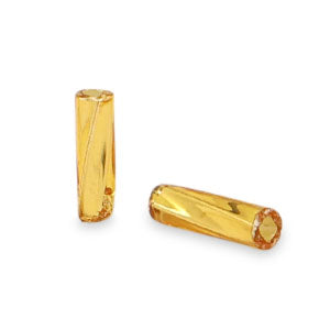 5gram Rocailles Bugles twist geel goud - 6mm