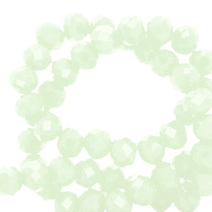 5 stuks Facet Glaskraal Mint groen - 6x4mm