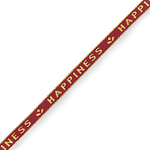(per meter) "Happiness" lint rood goud - 10mm
