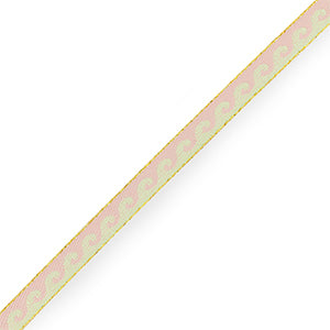 (per meter) Waves lint Pastel Groen Roze - 10mm
