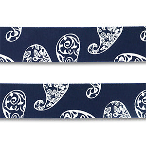 (per 50cm) Bandana strook donker blauw wit - 40mm