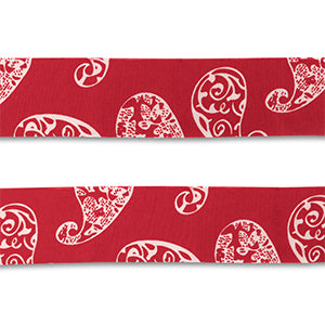 (per 50cm) Bandana strook rood wit - 40mm