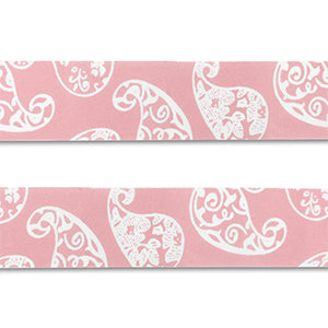 (per 50cm) Bandana strook roze wit - 40mm