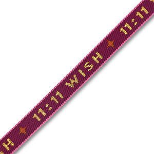 (per meter) "11:11 Wish" lint paars goud - 10mm