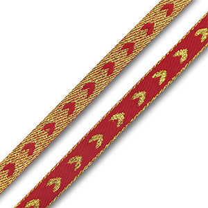 (per meter) Hartjes lint rood goud - 10mm