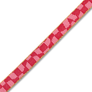 (per meter) Blokjes lint roze rood goud - 10mm