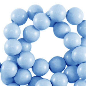 (per stuk) Grote ronde acryl kralen shiny licht blauw - 18mm