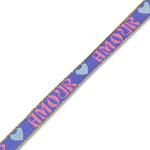 (per meter) BY31® "Amour" lint blauw roze goud - 10mm