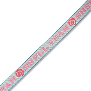 (per meter) BY31® "Shell yeah" lint blauw roze rood - 10mm
