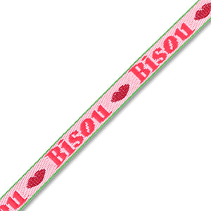 (per meter) BY31® "Bisou" lint roze rood groen - 10mm