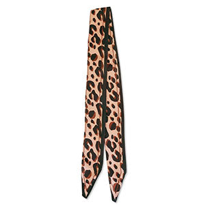 (per stuk) Bandana sjaal luipaard bruin zwart - 90x5cm