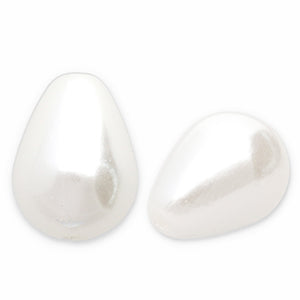 5 stuks Imitatie Zoetwaterparel druppel wit - 10x7mm