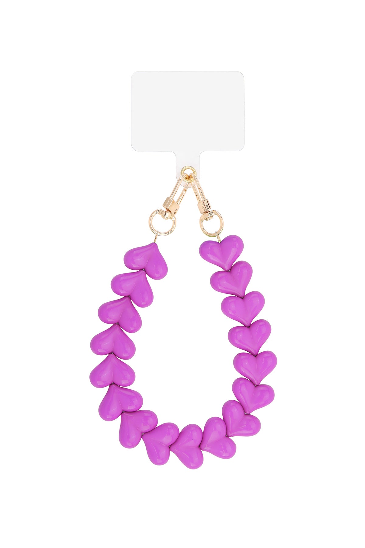 (per stuk) Telefoonkoord hartjes fuchsia roze