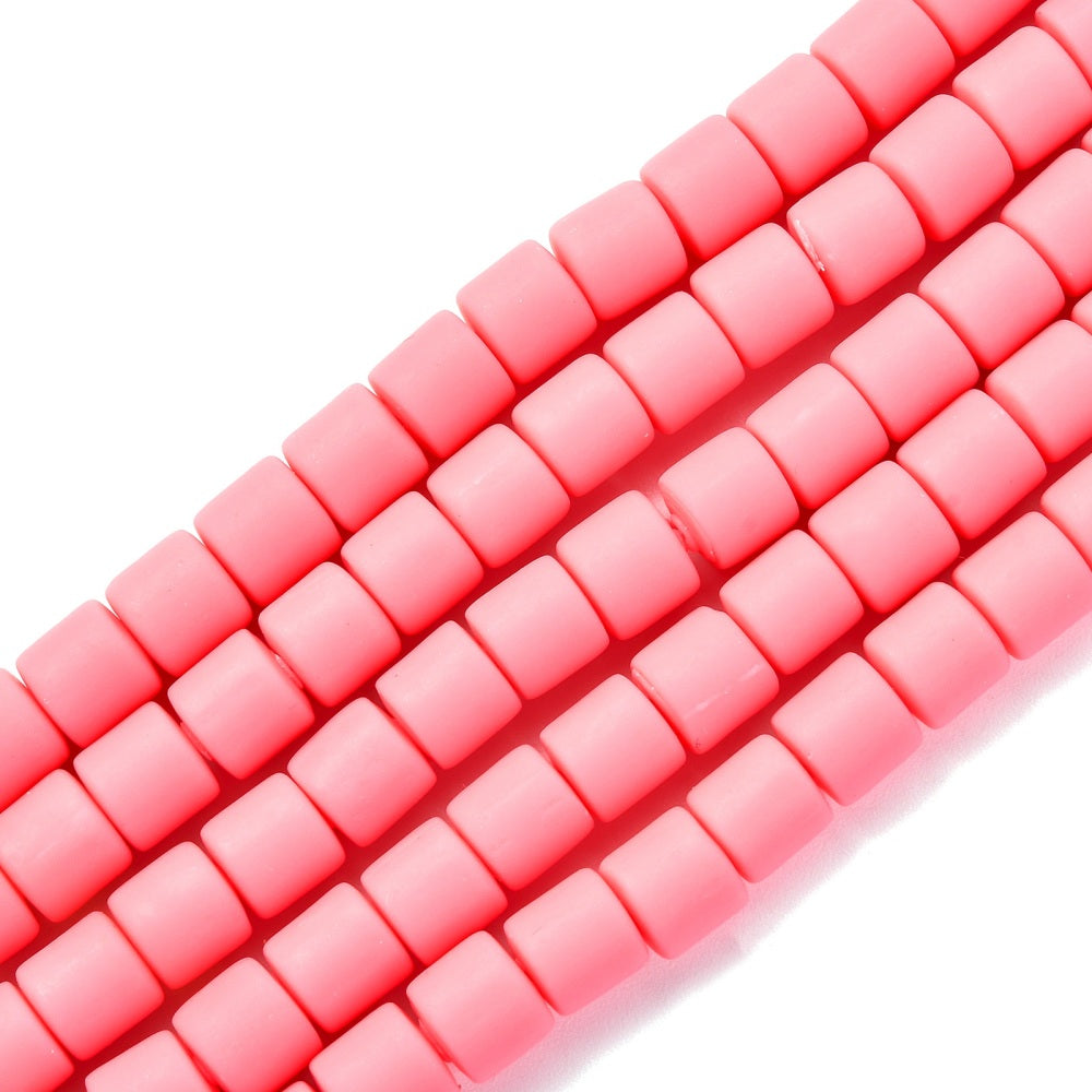 10 stuks Polymeer kralen fuchsia roze - 6mm