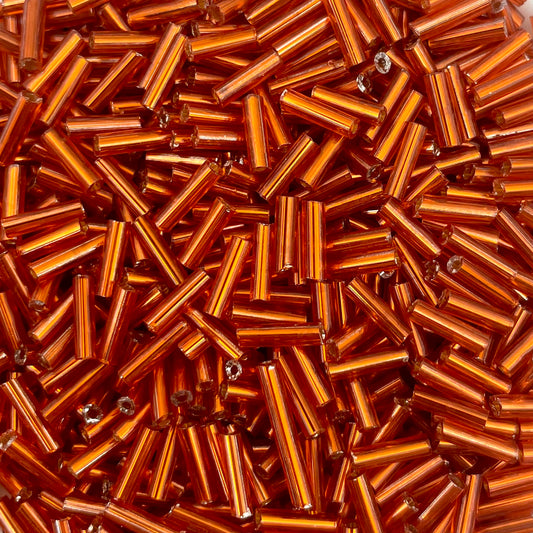 5gram Rocailles Bugles oranje - 6mm
