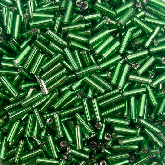 5gram Rocailles Bugles groen - 6mm