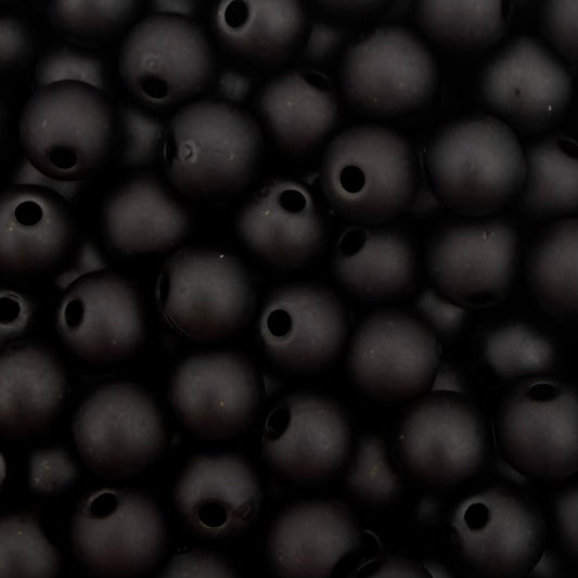 50 stuks acryl kralen mat zwart - 8mm