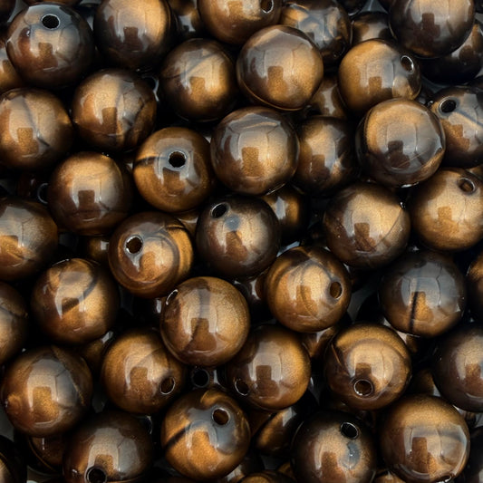 (per stuk) Grote ronde cat eye acryl kralen champagne - 12mm