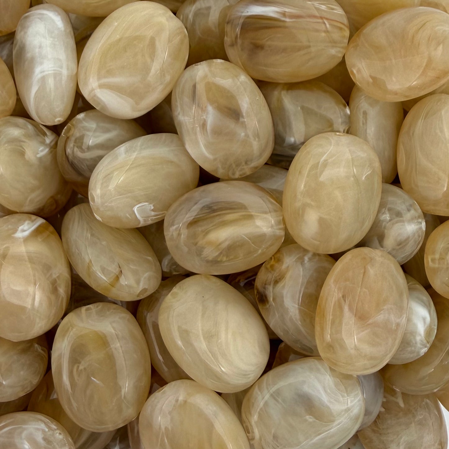 (per stuk) Acryl kraal ovaal champagne - 19x15mm