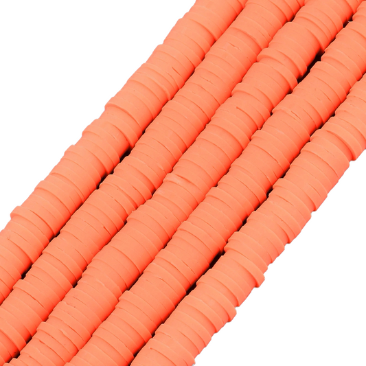 40cm Streng Katsuki polymeer kralen oranje - 6mm