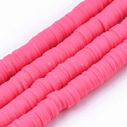 40cm Streng Katsuki polymeer kralen Donker roze - 6mm