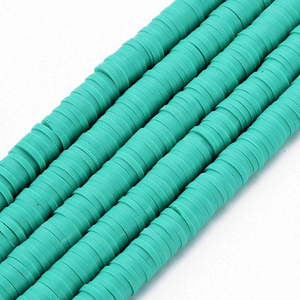 40cm Streng Katsuki polymeer kralen blauw groen - 6mm