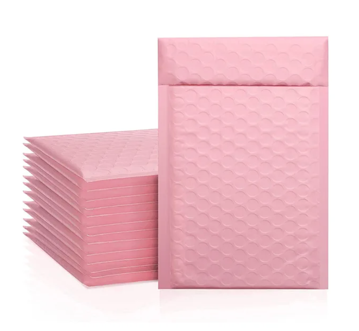 Roze bubble enveloppen - 11x19cm