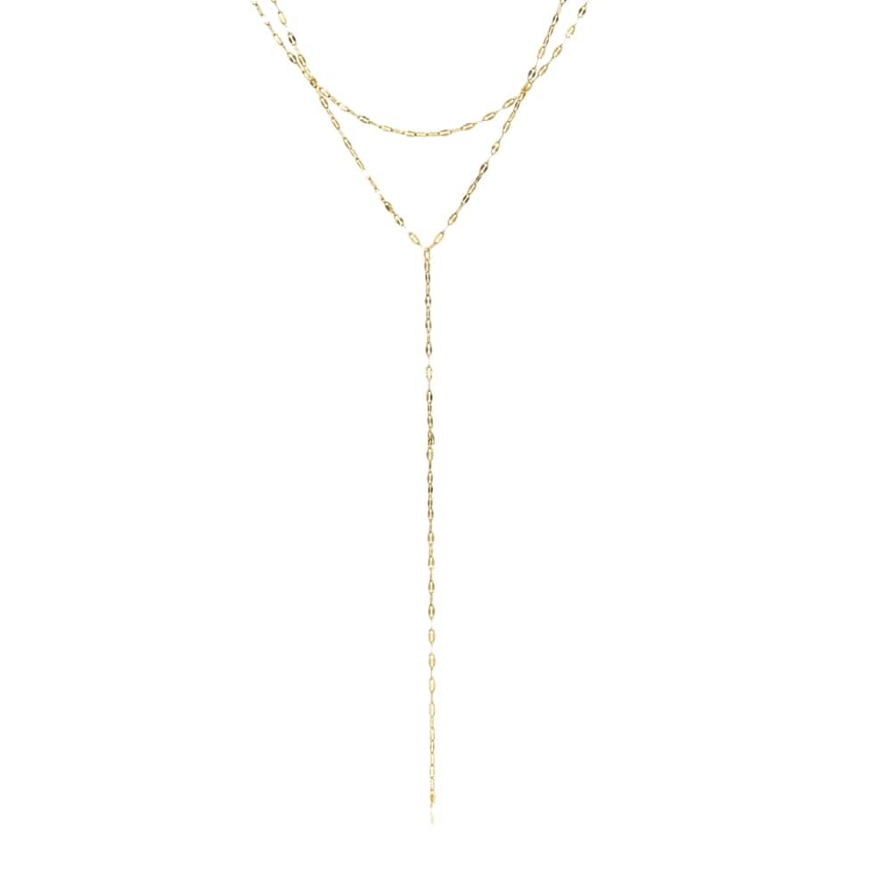 Dubbele ketting met kleine schakel goud