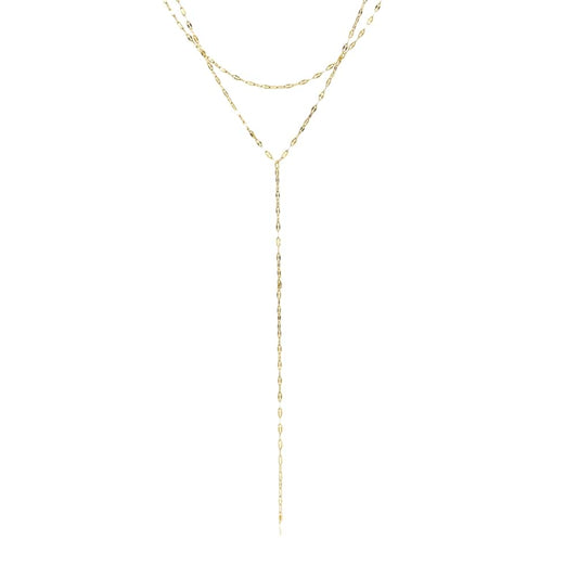 Dubbele ketting met kleine schakel goud
