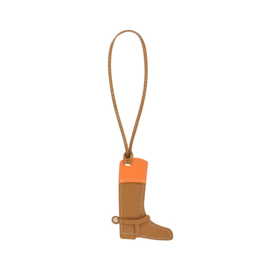 (per stuk) Bag charm laars bruin - 7x10cm
