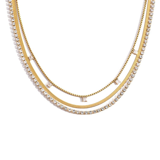Sparkle set ketting goud