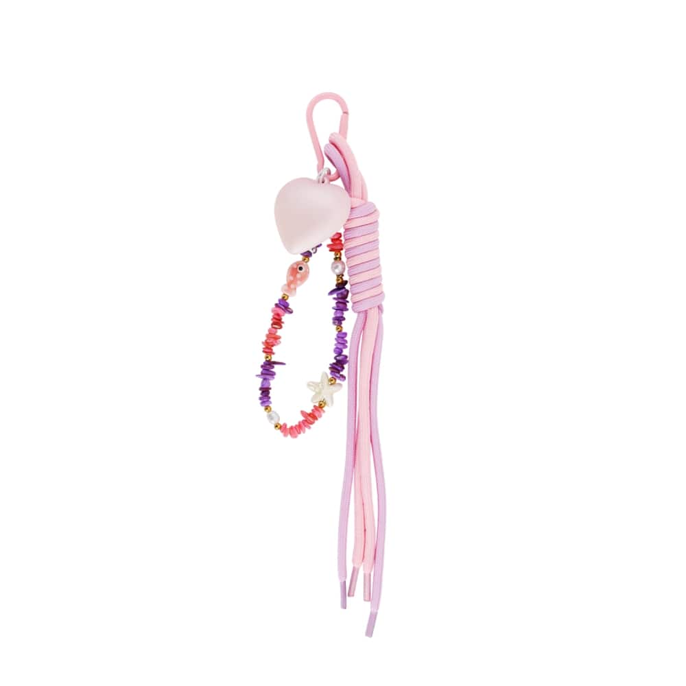 (per stuk) Bag charm sea love roze - 30cm