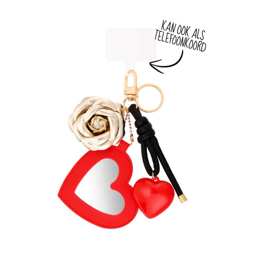 (per stuk) Bag charm lover rood - 16x10cm