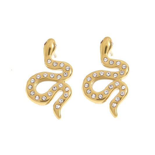 Snake oorbel goud