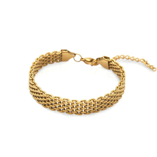 Mesh riem armband goud