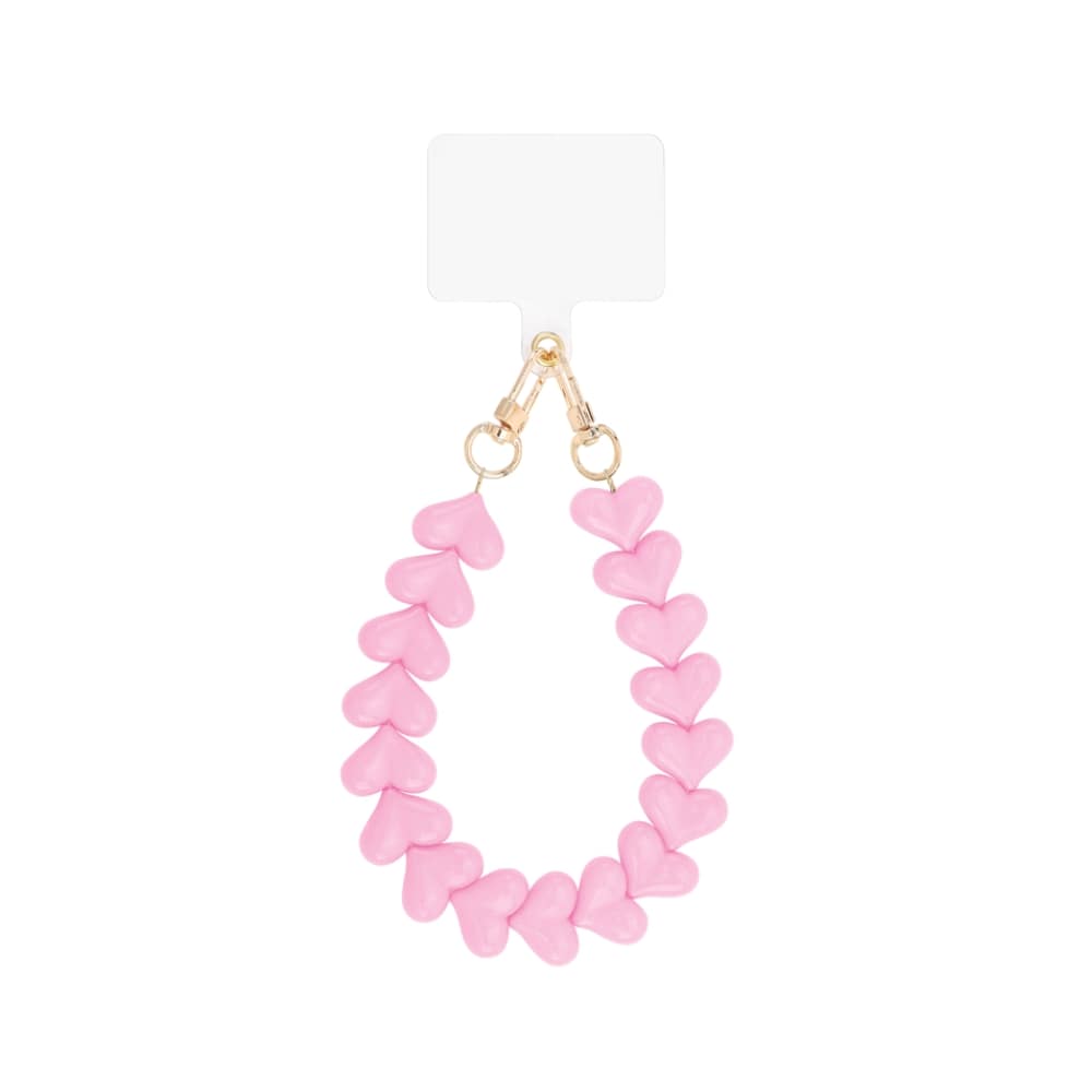 (per stuk) Telefoonkoord hartjes roze