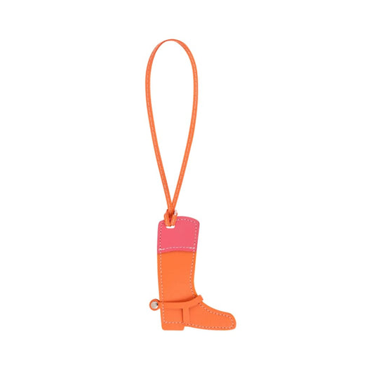 (per stuk) Bag charm laars oranje - 7x10cm