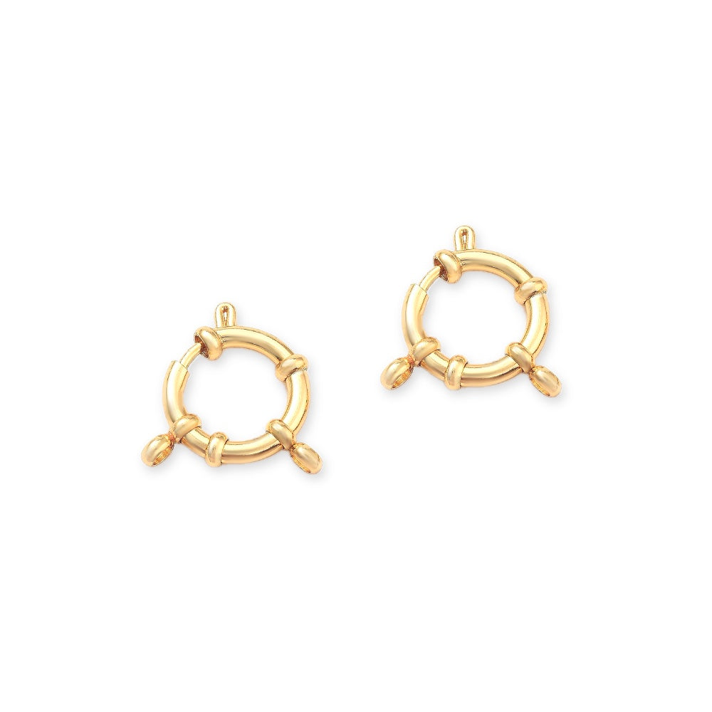 (per stuk) Roestvrij stalen (RVS) boeislot goud - 19x16,5mm