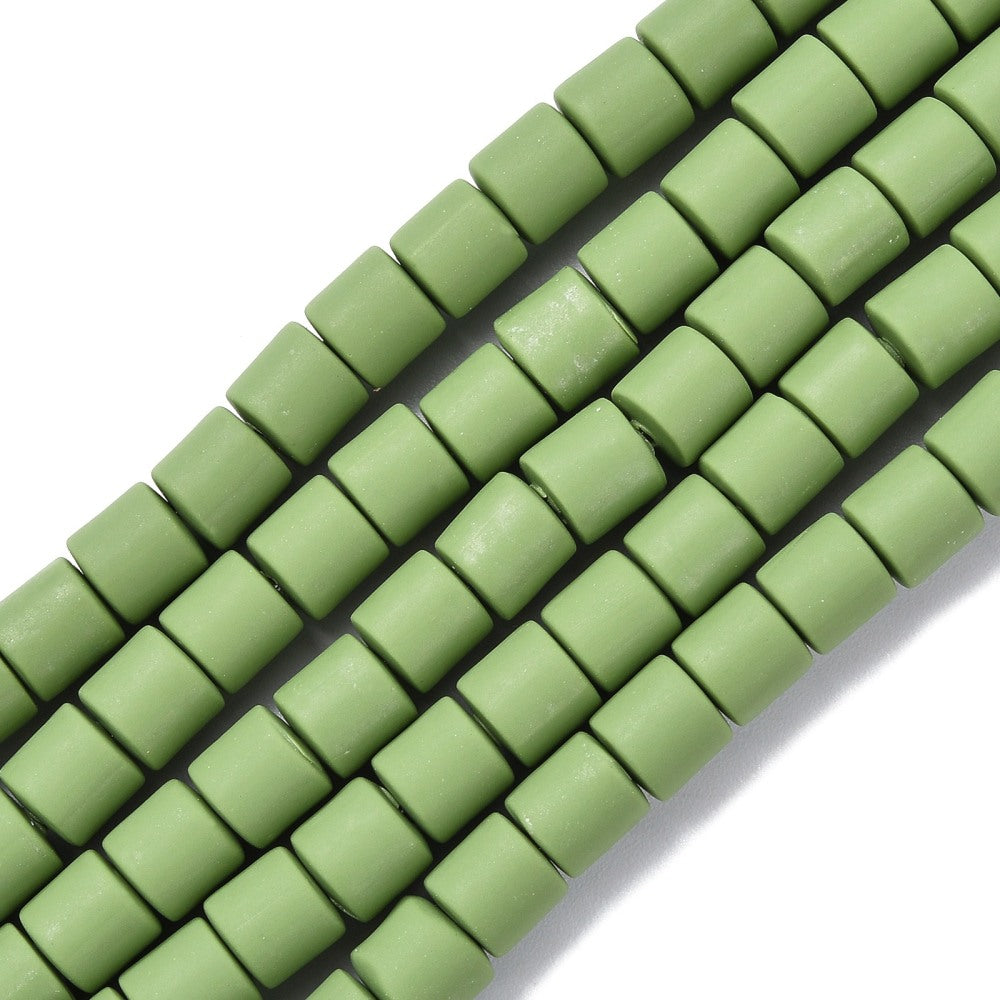 10 stuks Polymeer kralen donker groen - 6mm