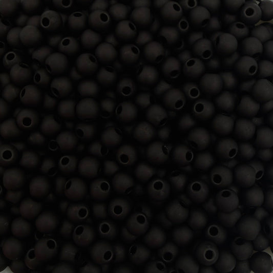 100 stuks acryl kralen mat zwart - 4mm