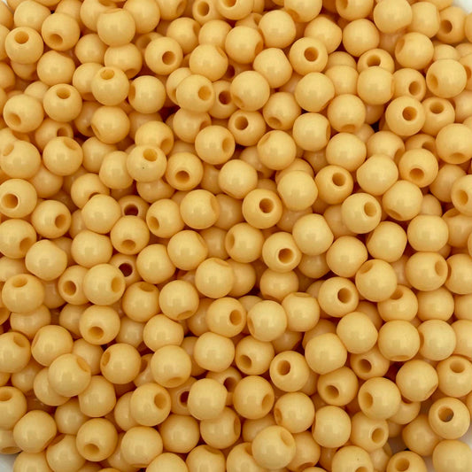100 stuks acryl kralen shiny botergeel - 4mm