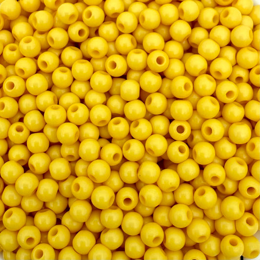 100 stuks acryl kralen shiny geel - 4mm