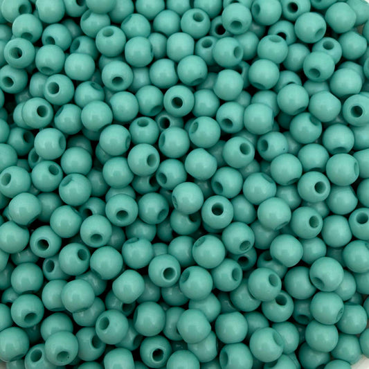 100 stuks acryl kralen shiny groenblauw - 4mm