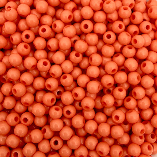 100 stuks acryl kralen shiny oranje - 4mm