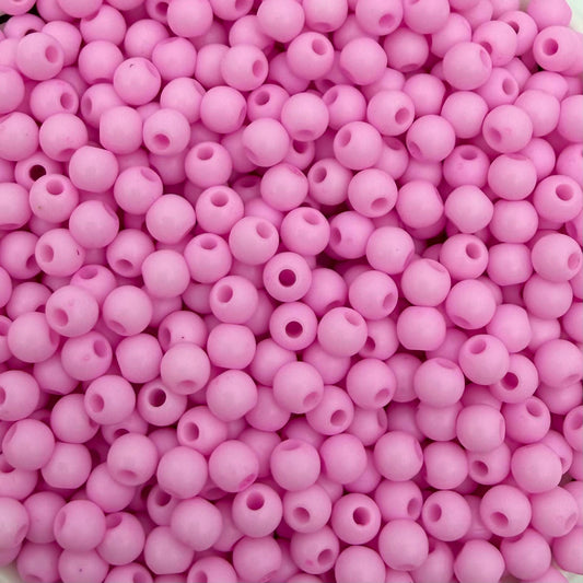 100 stuks acryl kralen shiny roze - 4mm