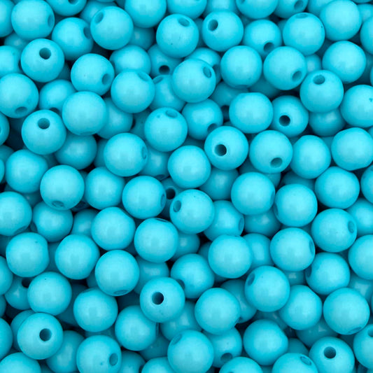 50 stuks acryl kralen shiny blauw - 6mm