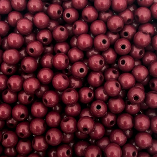 50 stuks acryl kralen shiny bordeauxbruin - 6mm