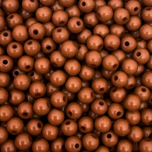 50 stuks acryl kralen shiny bruin - 6mm