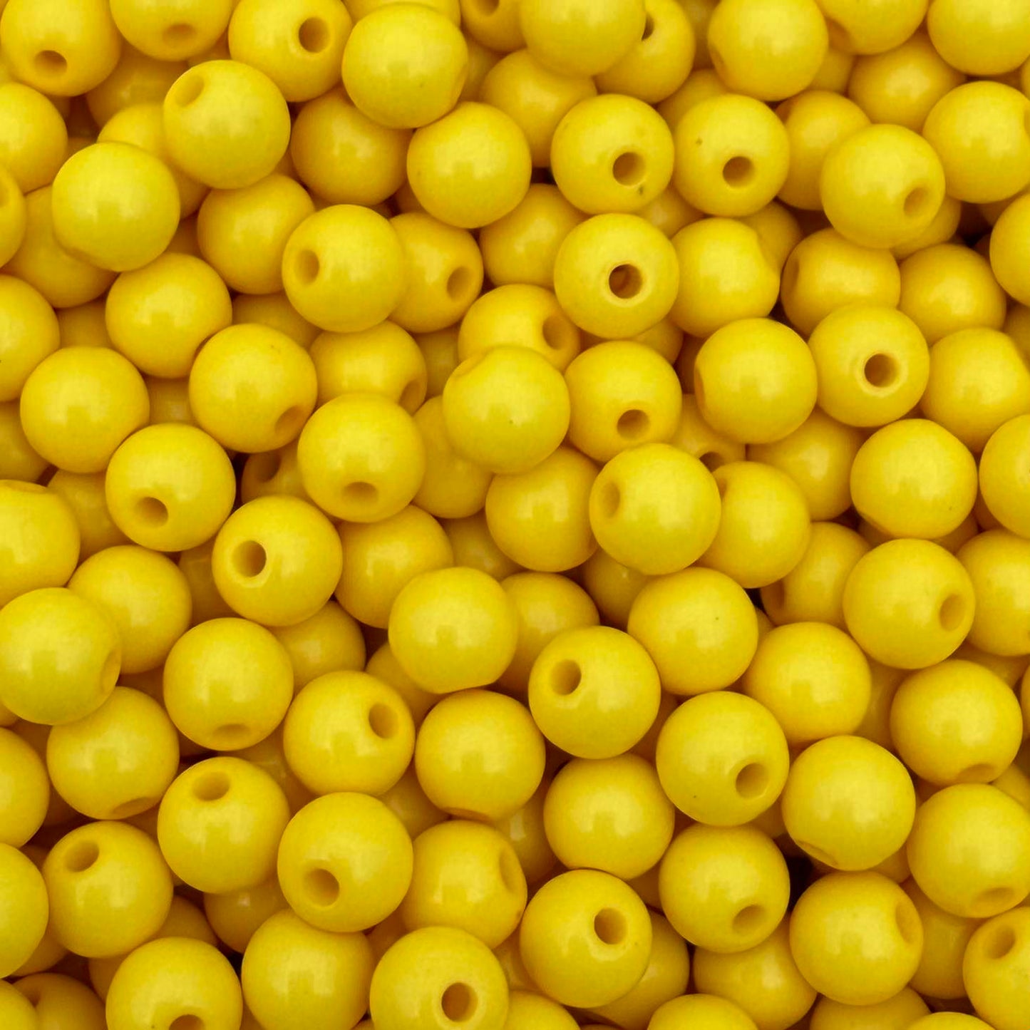50 stuks acryl kralen shiny geel - 6mm